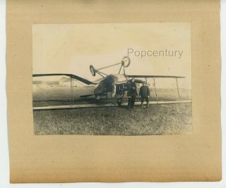 Vintage Photograph Ww1 1914 German Planes Pilot Albatros Flugzeugwerke? Photo