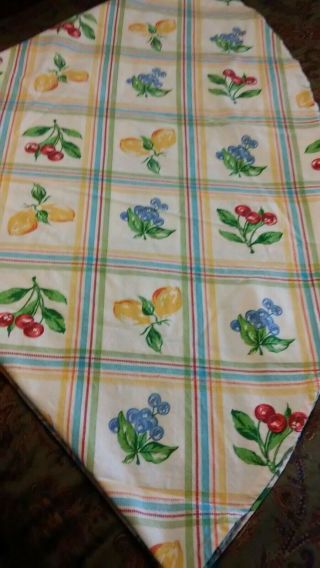 Vintage 66 " Round Cotton Tablecloth Euc