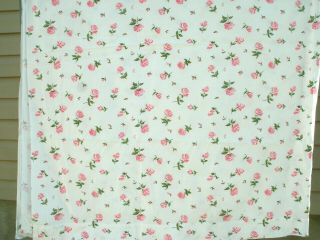 Vintage Dan River Sheet - - Shabby Chic Pink Roses - - Full/double - - Flat - - Cotton/musl