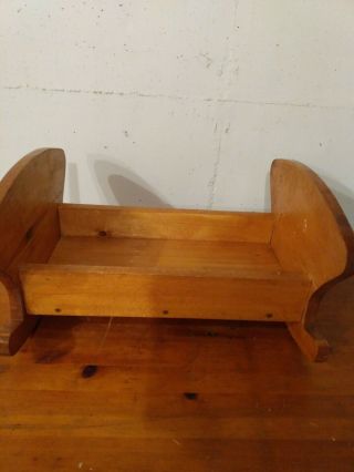Vintage Handcrafted Wooden Baby Doll Rocking Crib Cradle