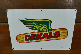 Vintage Nos Dekalb/asgrow Double Sided Chicken Feed Poultry Farm 24 " Metal Sign