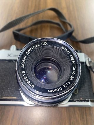 Vintage Asahi Pentax K - 1000 With Smc - m 1:2 50mm Lens With Strap 2