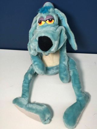 Vtg 1984 Dakin Foofur Blue Cartoon Dog Plush 80s Stuffed Toy 20 " Long