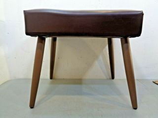 Vintage Mid Century Modern Brown Footstool Ottoman Retro 1960 