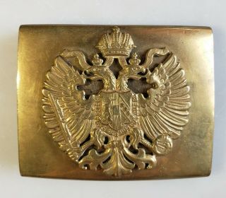 Austro - Hungarian Brass Belt Buckle,  Signed