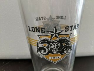 Lone Star Bock Pint Beer Glass 2