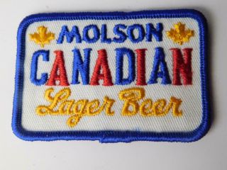 Molson Canadian Lager Beer Vintage Hat Vest Patch Badge Brewery Advertising