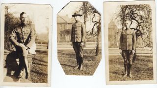 Wwi Us Army Air Service Officer Photo Group (3) - Fighting Observer Wing