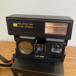 Vintage Polaroid Sun 660 Autofocus Instant 600 Flash Camera with Strap 3