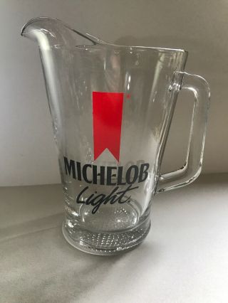 Vintage Michelob Light Beer Glass Pitcher - Heavy -