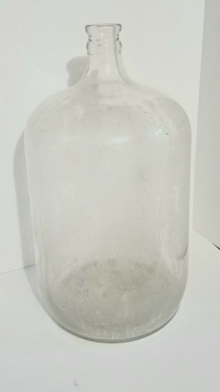 Antique 5 Gallon Water Glass Bottle Jug Demijohn Carboy Bottom Embossed 5250 Vtg