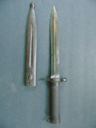 Swedish Mauser Model 1896 Bayonet W Scabbard - Military Knife - Wwi Wwii