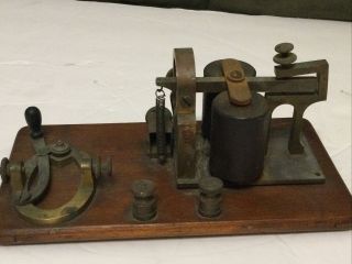 Vintage J H Bunnell Co Telegraph Key& Sounder Bras On Wood Base Morse Code Usa