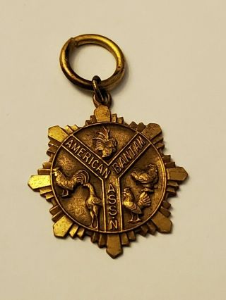 Rare Vintage American Bantam Assn Association Greenduck Medal Medallion Hallmark