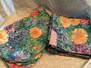 Set Of 6 Placemats And Matching Napkins.  Cotton.  Floral Print.  Flower Garden.