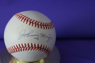 Vintage Rawlings National League Autographed Mlb Baseball Johnny Mize Signed