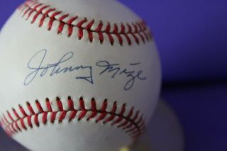 Vintage Rawlings National League Autographed MLB Baseball Johnny Mize Signed 3
