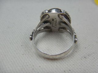 Vintage Navajo T BENALLY Signed Sterling Silver Onyx Ring Sz 9 3