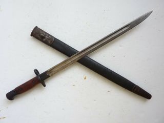 Wwi British Sanderson Made P07 Lee Enfield Bayo And Scabbard