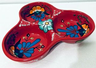 Reserve For IMOD Talavera Chip Dip Mexican Pottery Appetizer Dish Plate Platter 2