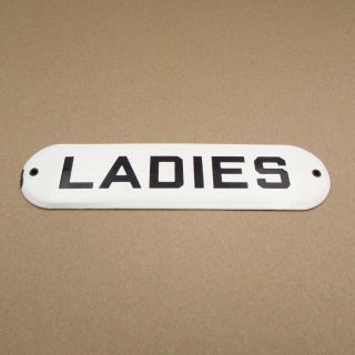 Vintage Ladies Porcelain Sign Restroom Bathroom Gas Station