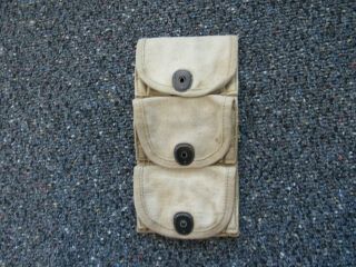 Wwi Us Army.  45 Revolver ½ Moon Clip Pouch S And Gs Stenciled On The Back