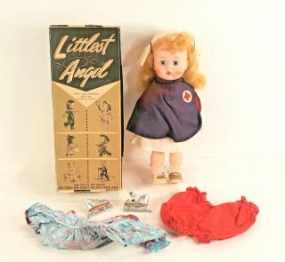Vintage R&b Littlest Angel Doll With Box With Blonde Hair With Clothes