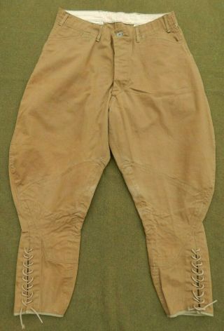 Wwi / Ww1 U.  S.  Army,  Enlisted Man’s Khaki Cotton Trousers,  Breeches,  Dated 1917,