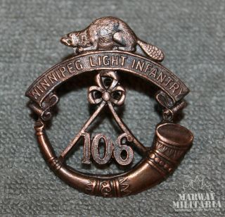 Pre Ww1,  106th Winnipeg Light Infantry Cap Badge (inv19101)
