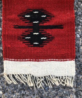Vintage Small Red Wool Southwestern Rug 16.  5” x 8” Native American Indian 2