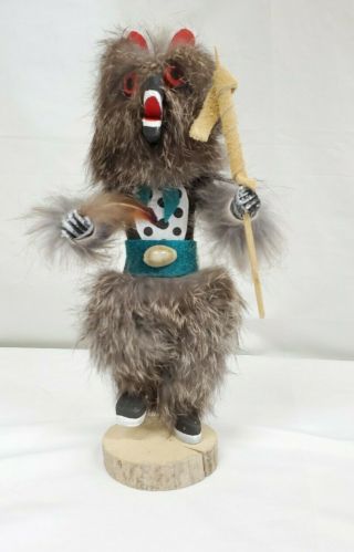 Vintage Signed Native American Hand Carved Kachina Doll - Bear - C.  W.  Tom