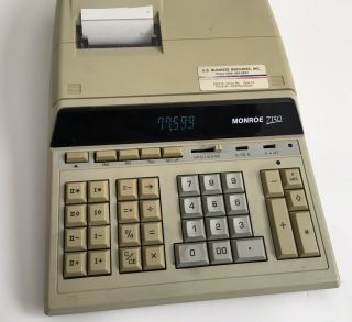 Monroe 7150 Calculator Vintage Math Machine Electric Tape Print Out