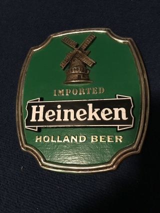 Heineken Imported Holland Beer Sign Vintage With Stand Man Cave Bar Windmill