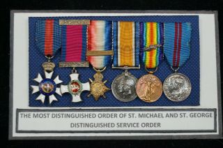 Ww1 British Canadian Dso Order Of St Michael Miniature Medal Group Mid