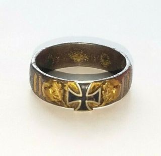 Ww1 Iron Cross Ring German Wwi Germany Trench Art Size Us 12 War Jewelry