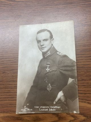 Wwi Pour - Le - Merite Ace Leutnant Jokobs Sante Postcard