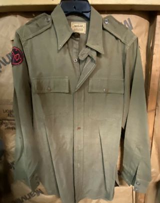Ww1 Us Army Wool True - Fit Shirt,  With Ny Patch