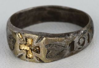 Wwi German Ww1 Ring Gold Iron Cross 1914 1917 Germany Jewelry Silverplate Bronze