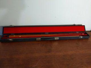 Vintage Dufferin Banner 20 Oz Two Piece Pool Cue Red Maple Leaf Plus Case