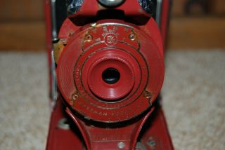 Vintage 1920s Kodak Rainbow Hawk - Eye No.  2A Red Rose Folding Film Camera Model B 2