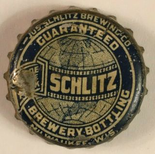 Jos.  Schlitz Beer Cork Bottle Cap; 1934 - 40; Milwaukee,  Wi;