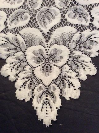 Dresser Vanity Scarf Natural Linen 3 Piece Set Trim Crocheted Floral Design 3