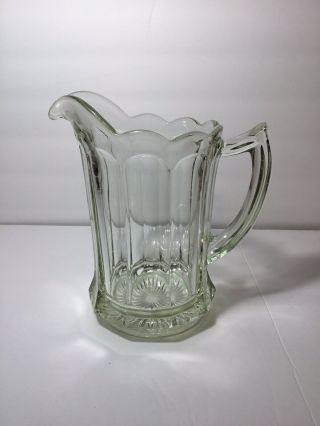 Vintage Eapg Glass Beer Pitcher Old Style Footed Base Panaled Sides