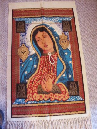 Virgin Lady Of Guadalupe Art Tapestry Mexico Wall Décor 54 " Cotton Canvas