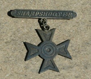 Wwi Us Army & Marine Corps Sharpshooter Badge Pin - Back Sterling Silver Ww1