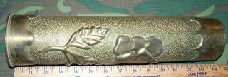Ww1 Trench Art,  75mm Shell Casing,  1915 Dated