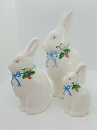The Haldon Group Vintage Set Of 3 Easter Bunny Rabbits Figurines Ceramic