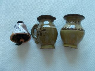 Hand Crafted Decorative Ceramic Mini Vase,  Pitcher,  Bell.  Latvian Design