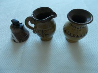 Hand crafted decorative ceramic mini vase,  pitcher,  bell.  Latvian design 2