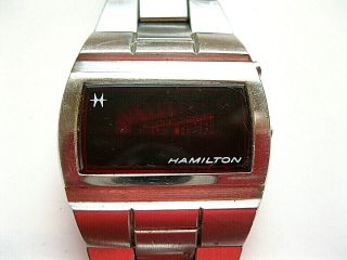 Vintage Hamilton Red Led/digital Watch With Bracelet.